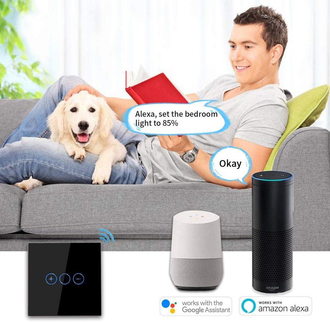 CNBINGO WLAN Dimmschalter für dimmbare LED-Leuchten - Smart Touch Lichtschalter Arbeit mit Alexa, Go