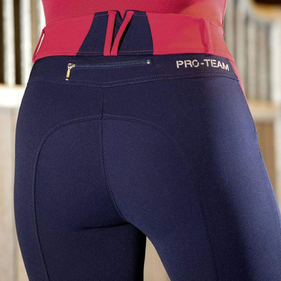 HKM 10731 Reithose Hickstead Zoe, Damen Damenreithose, Silikonkniebesatz, 34-46 Dunkelblau/Weinrot 4