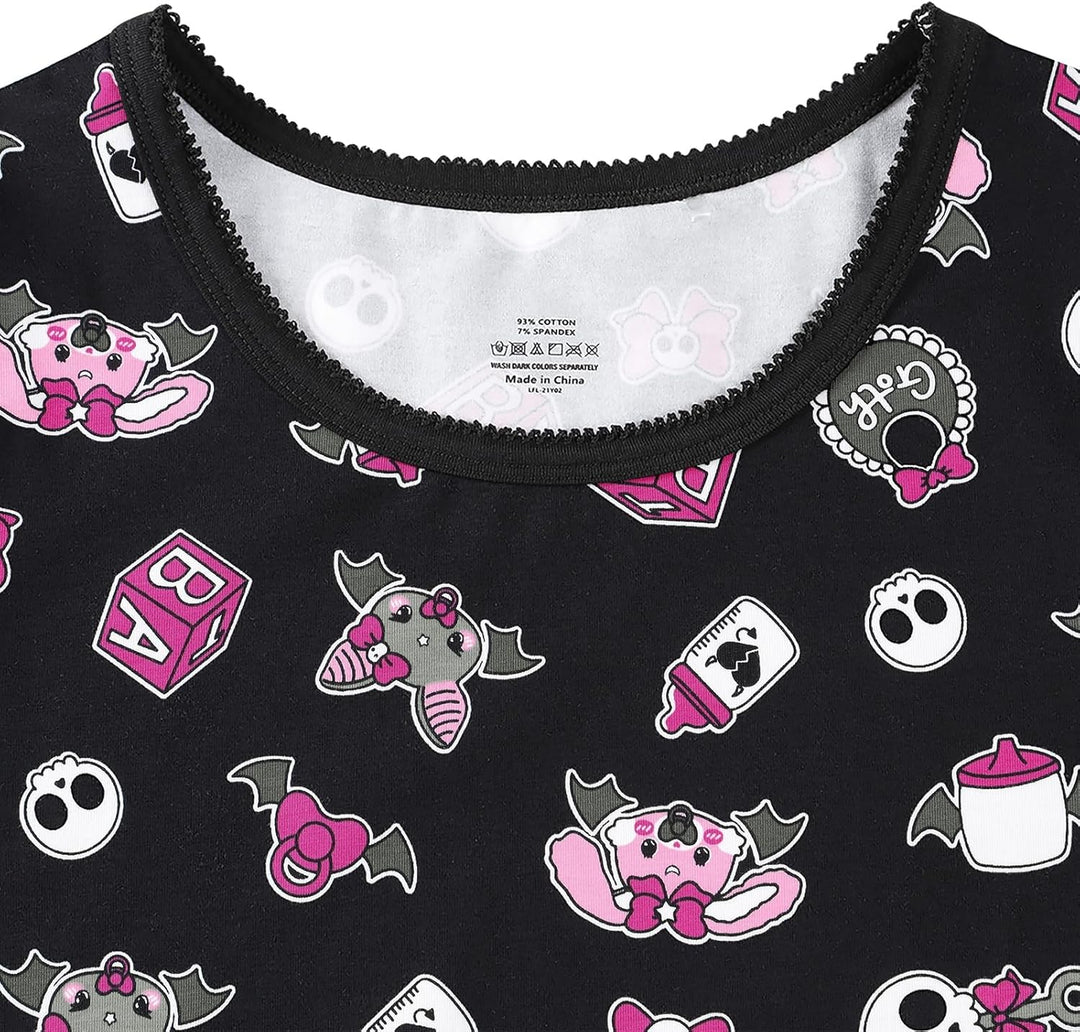 LittleForBig Baumwolle Strampler Onesie Pyjamas Bodysuit – Baby Goth Usagi & Bella Onesie Strampler
