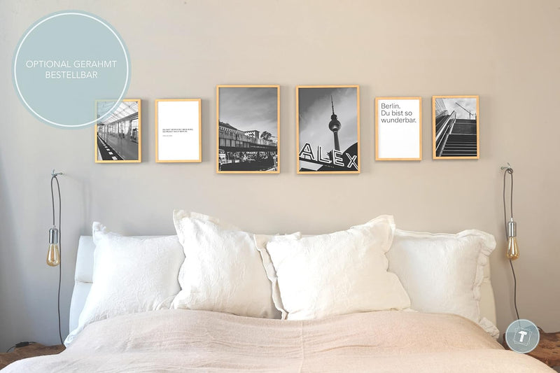 Papierschmiede® Mood Poster Set Berlin Schwarz-Weiss, Bilder Wohnzimmer Deko Schlafzimmer, 2x DIN A3