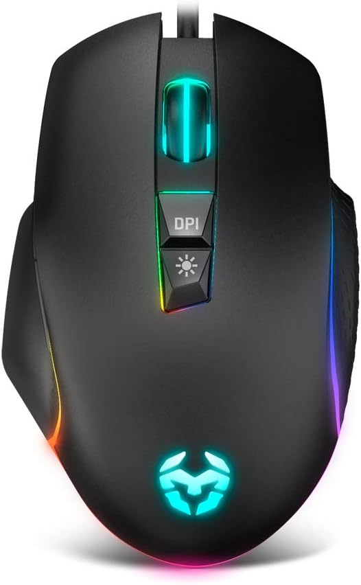 KROM KEOS - Gaming-Maus mit hochpräzisem optischen Sensor, 6400 dpi, RGB-Regenbogen, 7 programmierba