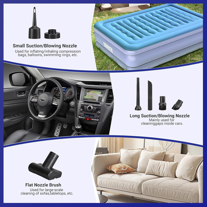 Handstaubsauger Akku Autostaubsauger Auto Stark, Mini Staubsauger Kabellos 26000Pa 4-in-1, Car Vacuu