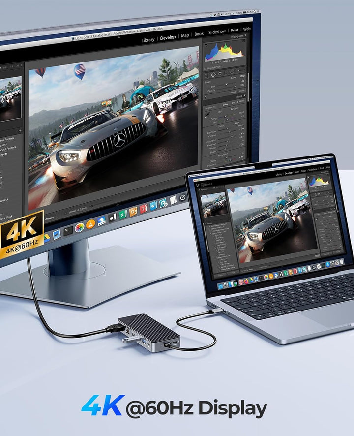 ORICO 8-in-1 USB C Docking Station mit M.2 SSD Gehäuse, USB C Hub für M.2 NVMe/SATA SSD, 10Gbps, 4K@