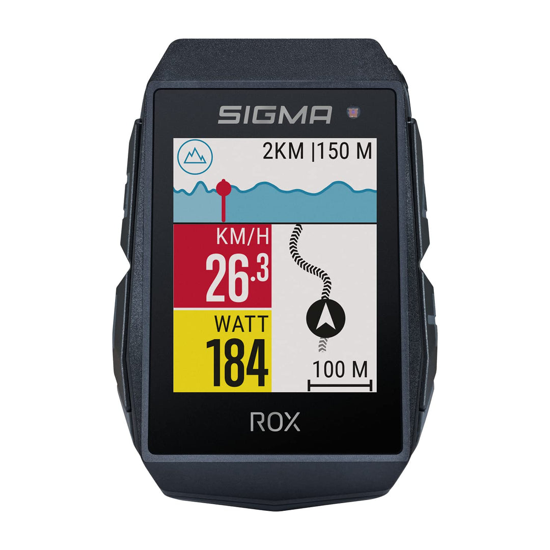 SIGMA SPORT ROX 11.1 EVO Black Sensor Set | Fahrradcomputer kabellos GPS & Navigation inkl. Geschwin