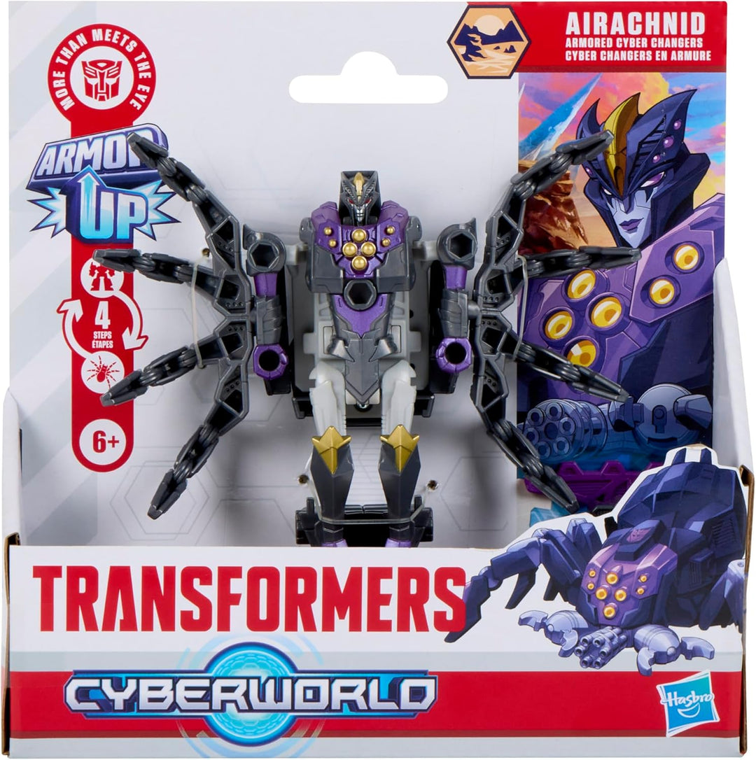 Transformers CYBERWORLD Airachnid Cyber Changers mit Panzerung Action-Figur (10 cm), schneller Wechs