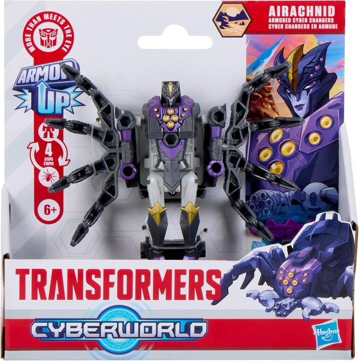 Transformers CYBERWORLD Airachnid Cyber Changers mit Panzerung Action-Figur (10 cm), schneller Wechs
