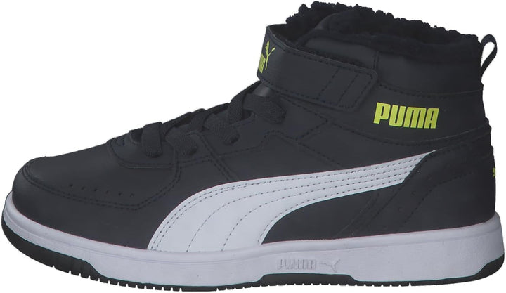 PUMA Rebound Joy FUR Jr Unisex Kinder Sneaker gefüttert 375477 Schwarz 28 EU Parisian Night Puma Whi