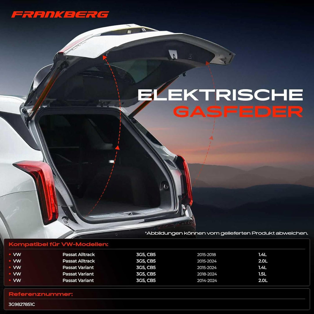 Frankberg 1x Elektrische Gasfeder Gasdruckfeder Heckklappe Links oder Rechts Kompatibel mit P.a.s.s.