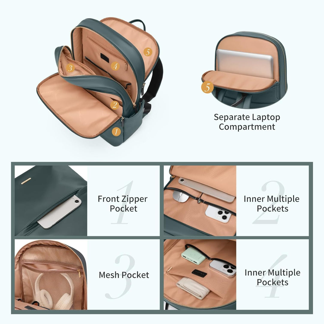 GOLF SUPAGS Laptop Rucksack für Damen Casual Daypack für Arbeit Reisen College Schulrucksack Handtas