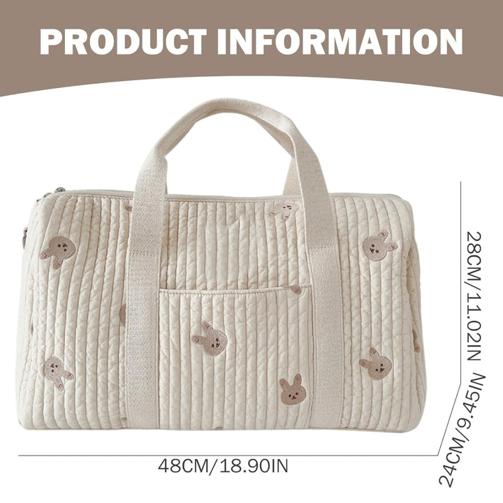 Windelbeutel, Crossbody/Tote niedliche Baumwollbeutel mit abnehmbarem Riemen, grosse Kapazität für d