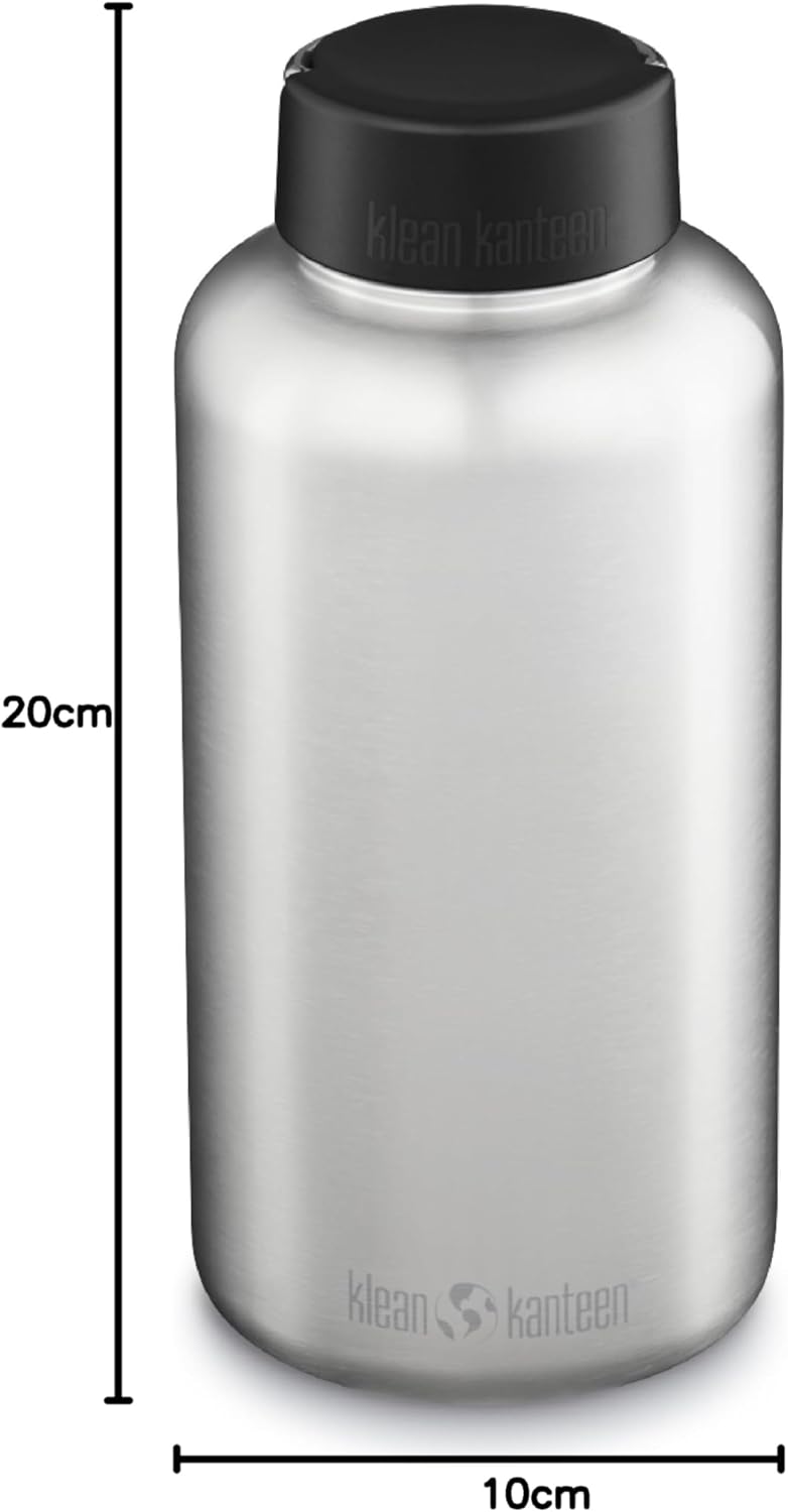 KleanKanteen Herren Wide Trinkflasche, Brushed Stainless, One Size