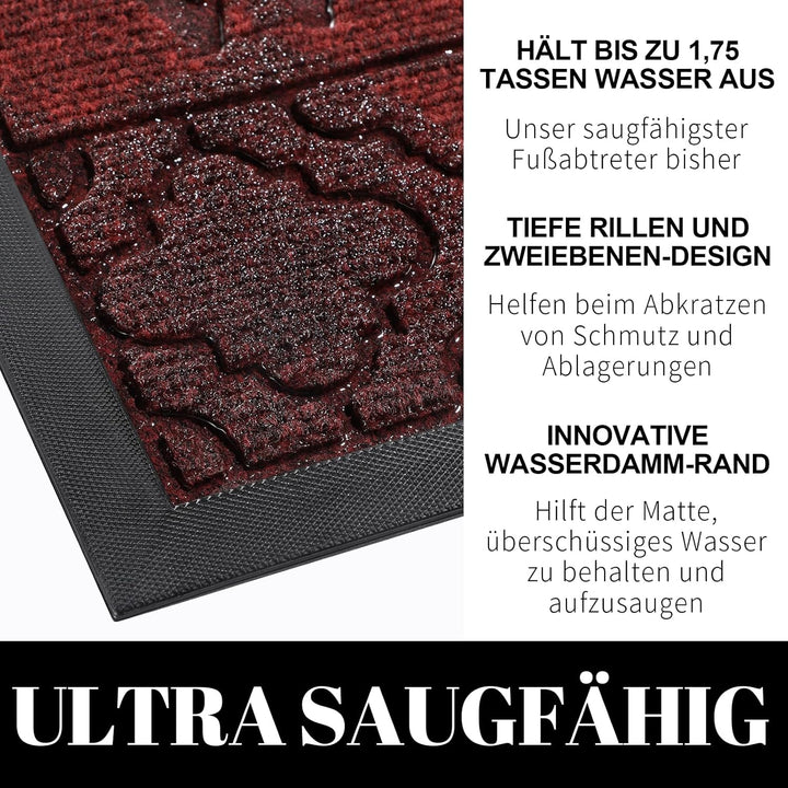 Yimobra Fussmatten – rutschfeste, waschbare, Strapazierfähige Türmatte für Haustüren, Flur, Büro – R