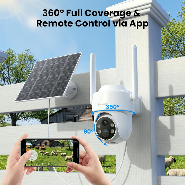 GALAYOU 4G LTE Überwachungskamera Aussen Akku Solar - 2K Kamera Überwachung Aussen mit SIM Karte, Oh