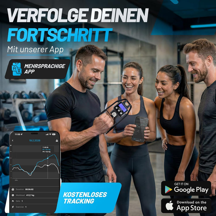 aerobis® Powrlink Griffkraftmesser - inkl. Live-Tracking App - hochpräziser Handdynamometer & Griffk