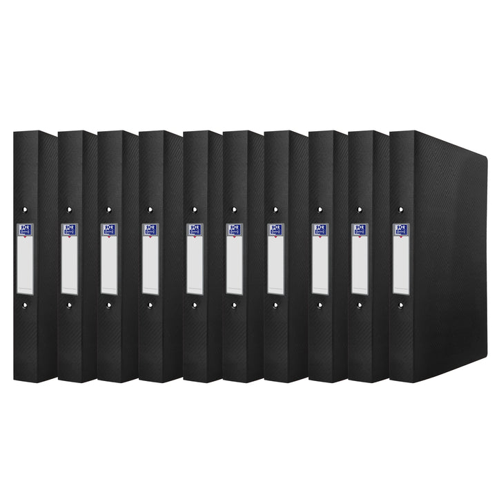 Oxford Ringbuch A4, Rückenbreite 4 cm, 2 Ringe, schwarz, 10 Stück, 10