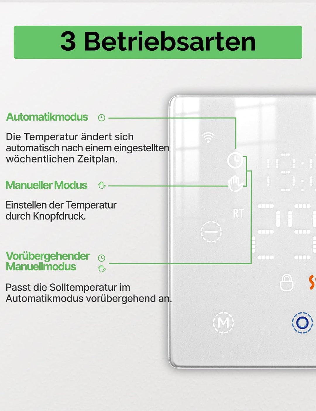 MOES Smart Thermostat für Kessel,Batteriebetrieben,WLAN Raumthermostat Programmierbares Kompatibel A