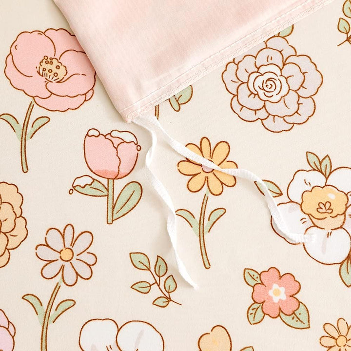 YASMENG Bettwäsche 155x220 Blumen Muster Beige Rosa Bettwäsche 3 Teilig Weich Kuschelig Mikrofaser B