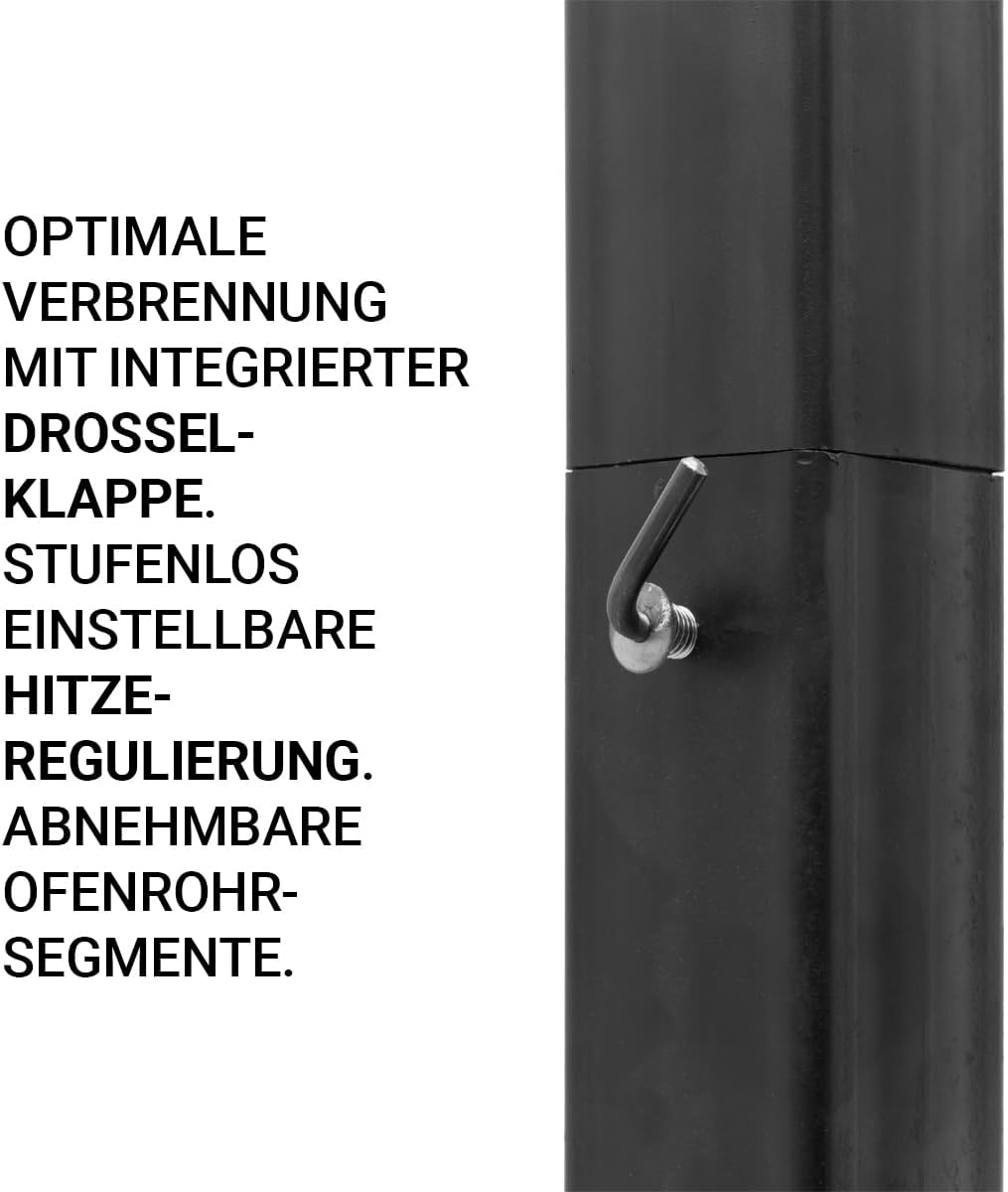 FlameFusion Utschak Feuerofen mit Abzugsrohr Uchag Grillen & Kochen mit Outdoorküche (Utschak M - mi