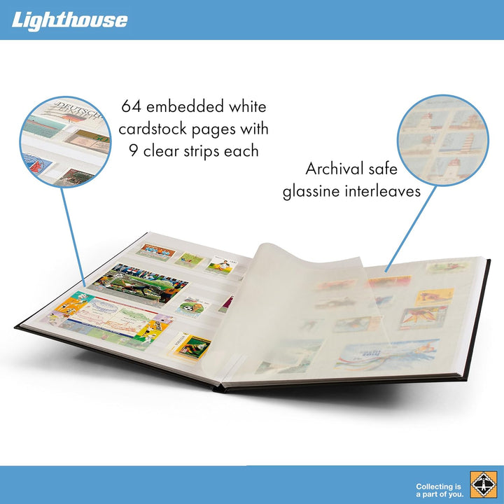 Leuchtturm 317477 Briefmarken-Sammel-Album - Einsteckbuch Basic - 64 weisse DIN A4-Seiten - unwattie
