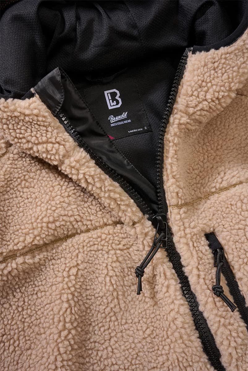 Brandit TEDDYFLEECE JACKE MIT KAPUZE DAMEN WINTERJACKE JAGD OUTDOOR FLEECEJACKE 4XL Coyote, 4XL Coyo