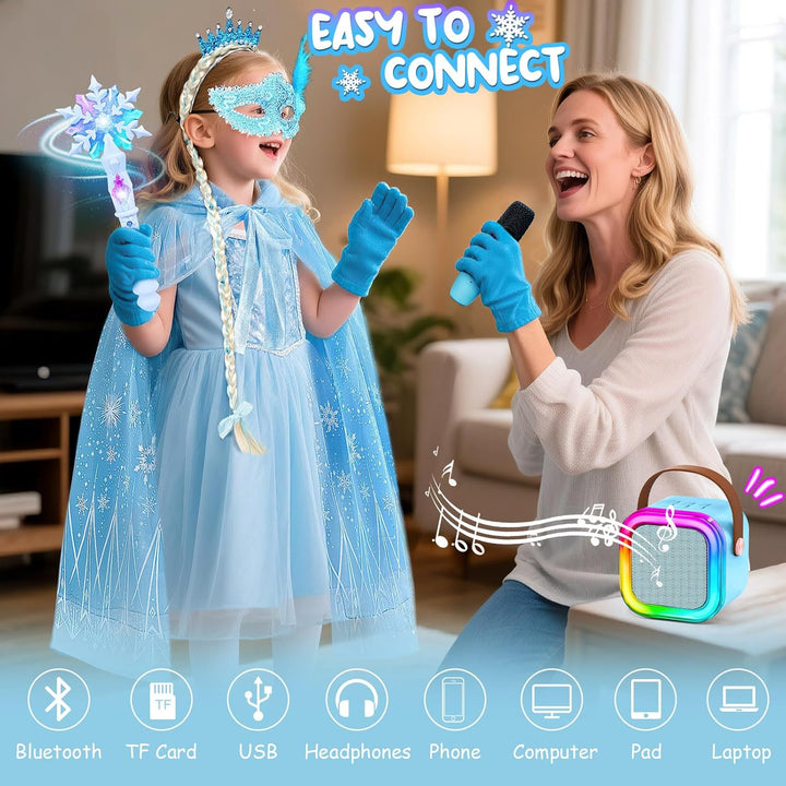 G.C ELSA Eiskönigin Spielzeug Geschenk für Mädchen 4 5 6 7 8 Jahre, Mini Karaoke Maschine mit Kinder