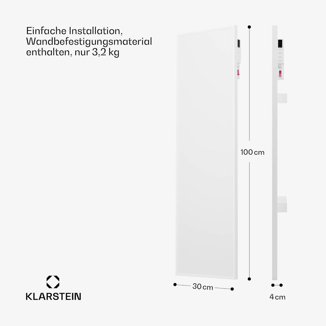 Klarstein Infrarotheizung mit Thermostat, 320W Elektroheizung, Smart Home Infrarotheizung zur Wandmo