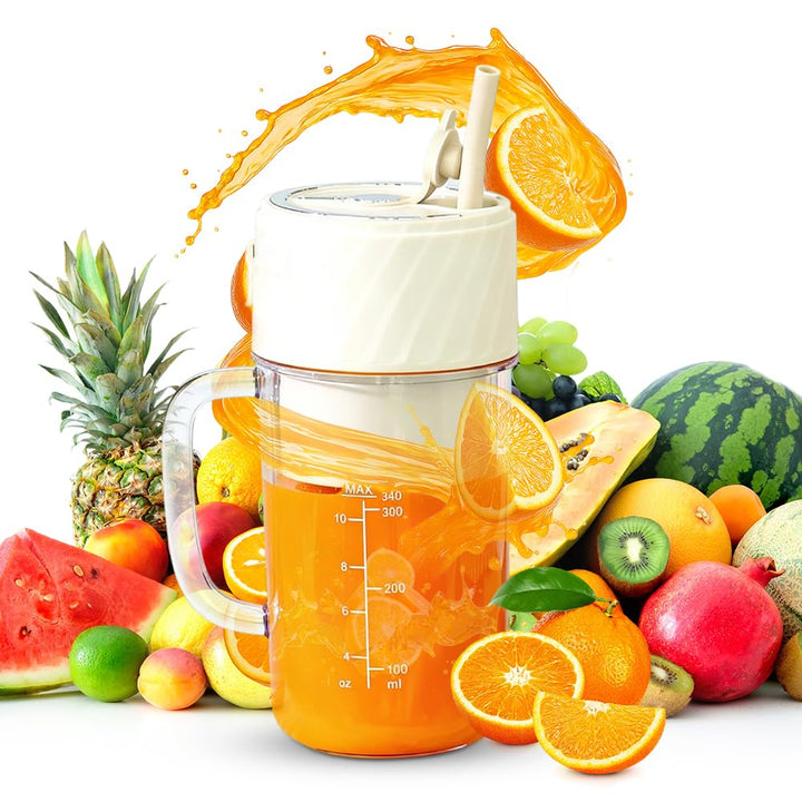 Mixer Smoothie Maker, Tragbarer Entsafter mit Strohkappe & Griff, Tragbarer Mixer Smoothie Maker to