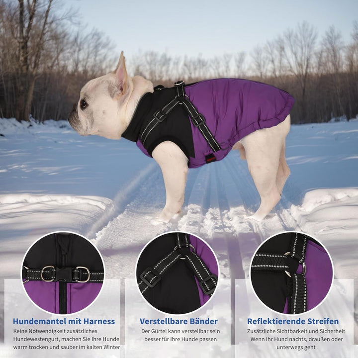 Hundemantel Hundejacke Winter Wasserdichter Hundemantel Kleiner Hundemantel Welpen Harness Hundemant