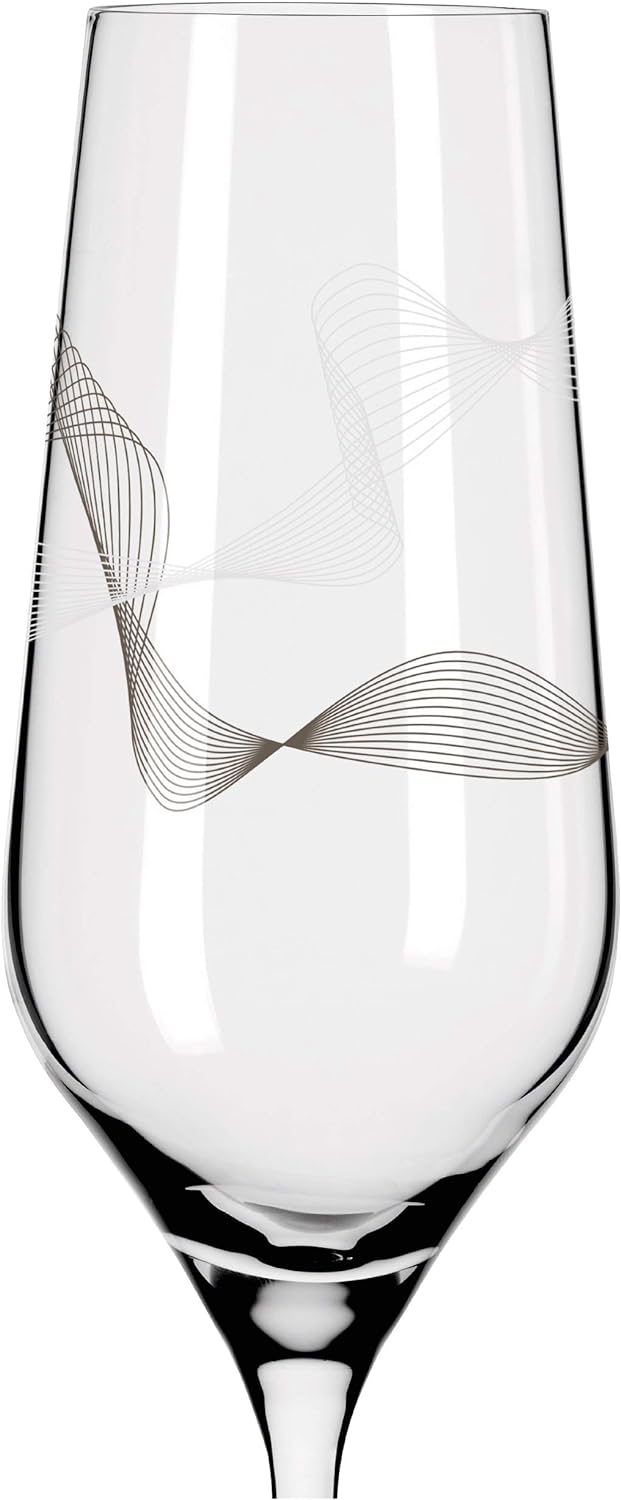 RITZENHOFF 3711002 Champagnerglas 250 ml – Serie Kristallwind Set Nr. 2 – 2 Stück mit Windillustrati