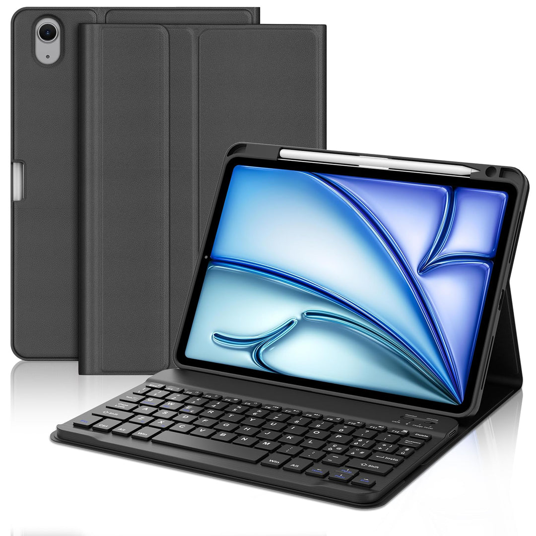 Schutzhülle mit Tastatur für iPad Air 11 Zoll M4 2026/M3 2025/M2 2024 mit italienischem QWERTY Kabel