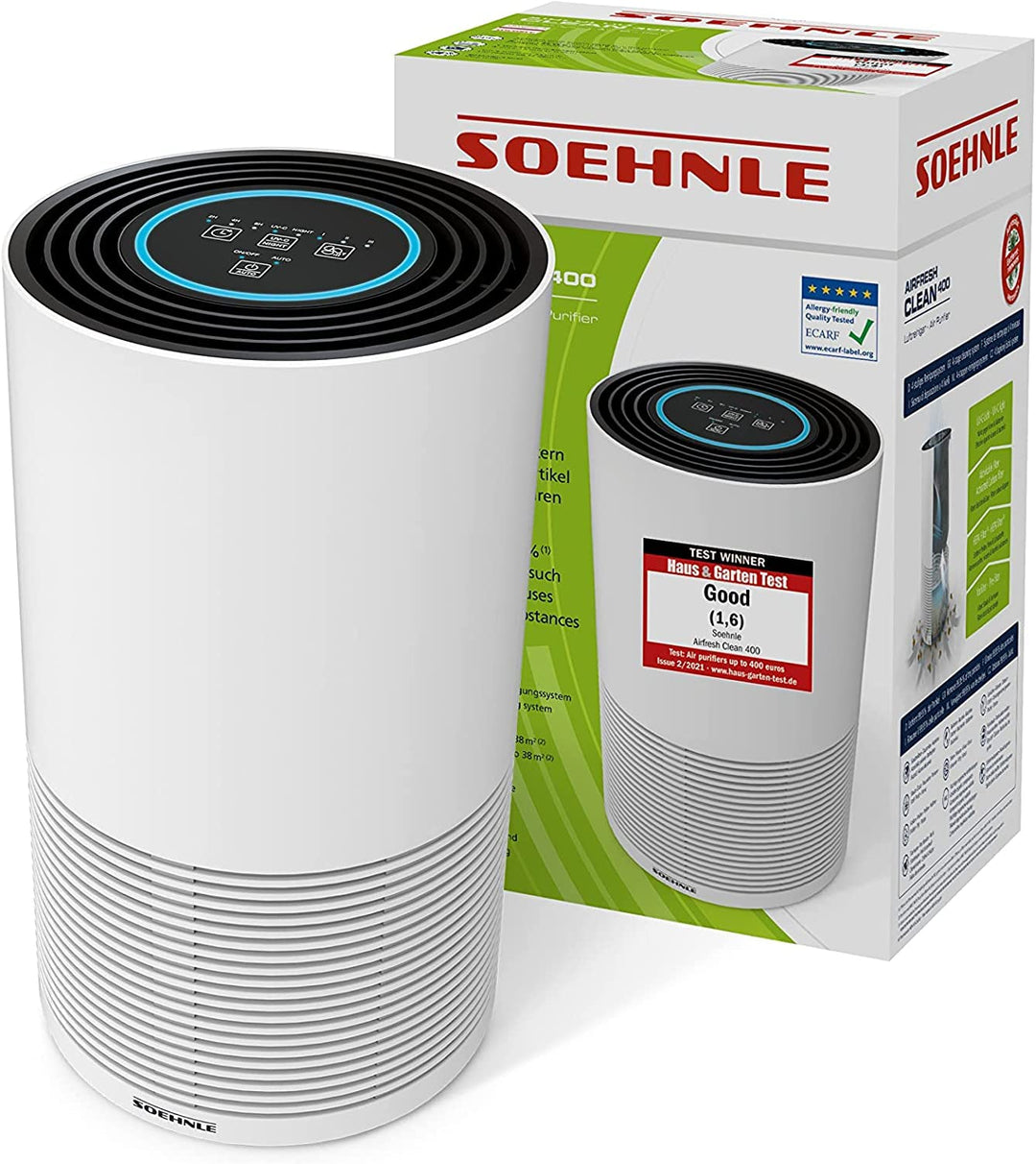 Soehnle Airfresh Clean Connect 500 mit Bluetooth Luftreiniger mit App-Anbindung, Air Purifier reinig