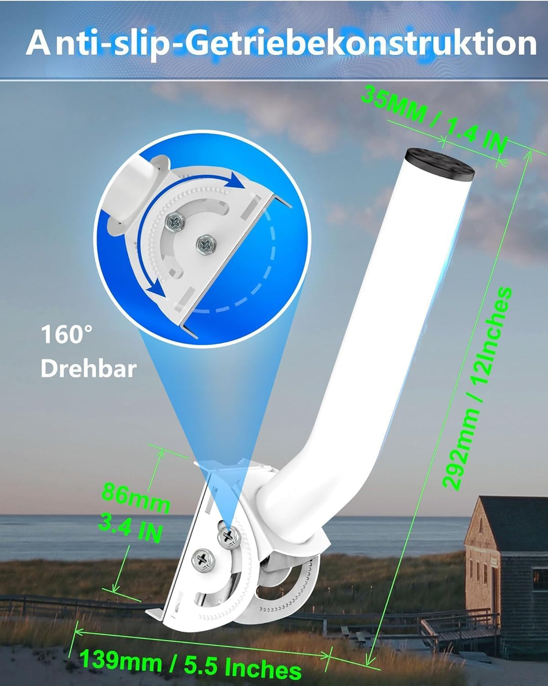 Universal verstellbare TV Antenne Halterung,13" Wetterfeste J Pole Halterung für drahtlose Brückenha