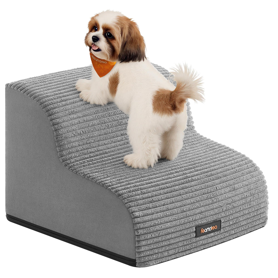 Feandrea Hundetreppe, 2 Stufen, Haustiertreppe, für kleine Hunde, Bett, Sofa, wasserdichte Katzentre