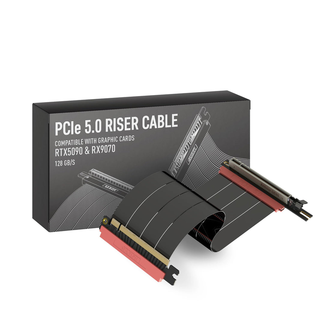 LINKUP - AVA5 Armour PCIE 5.0 Riser-Kabel | RTX5090 RX9070 GPU Bereit | x16 128GB/s | Fractal Design