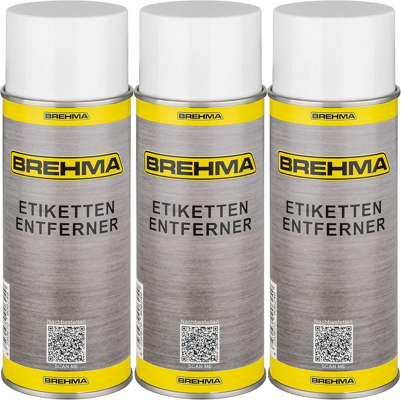 3x BREHMA Etikettenentfernerspray Etikettenlöser Kleberentferner 400ml Aufkleberlöser