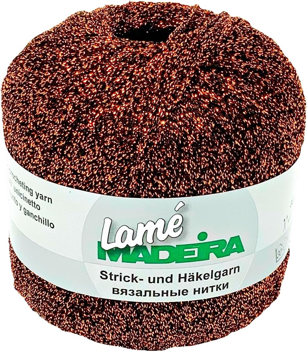 Glitzergarn Haekelgarn Strickgarn metallisiertes Häkelgarn Madeira Lamé 5x25g Farbe 427 kupfer, 427