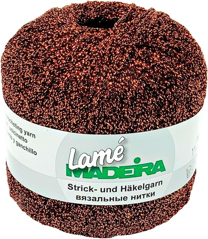 Glitzergarn Haekelgarn Strickgarn metallisiertes Häkelgarn Madeira Lamé 5x25g Farbe 427 kupfer, 427