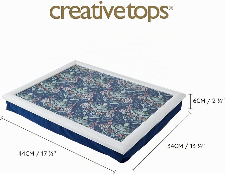 Creative Tops Floral Print Lap Tablett mit Kissen, Sitzsack gepolstert, tragbarer Lap Desk, Schreibt