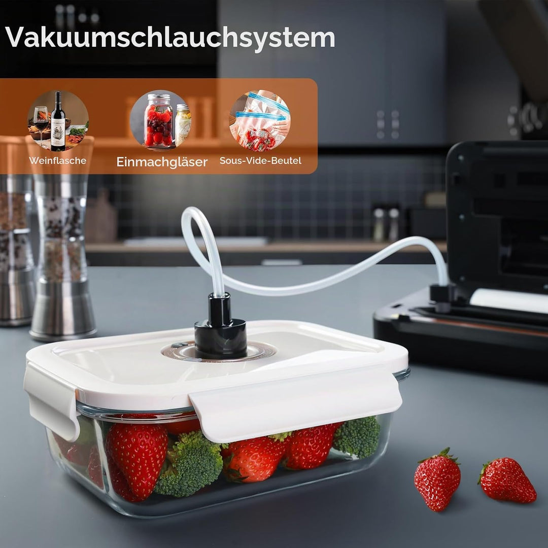 Vakuumiergerät für Lebensmittel, 80 kPa Vakuumierer 8-in-1-Modus (Trocken/Feucht), mit Integriertem