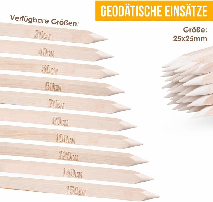 Holzpflöcke Hartholzpfähle Pflanzstäbe Angespitzt und Quadratisch 25 Stücke. | Holzpfähle für Markie