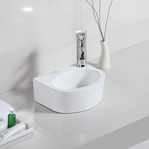 Ovaler Waschtisch, Wandmontage, Keramik-Waschbecken, für kleine Garderoben und Badezimmer, . Moderne