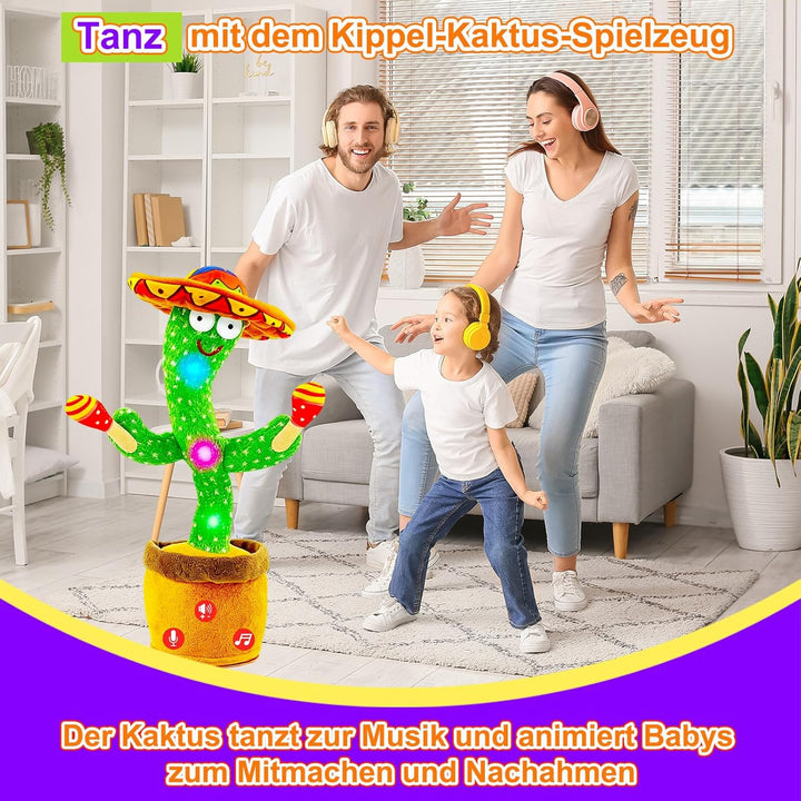 Tanzender Sprechender Kaktus Baby Spielzeug, Lautstärke einstellbar, Nachahmend Singend Wiederholend
