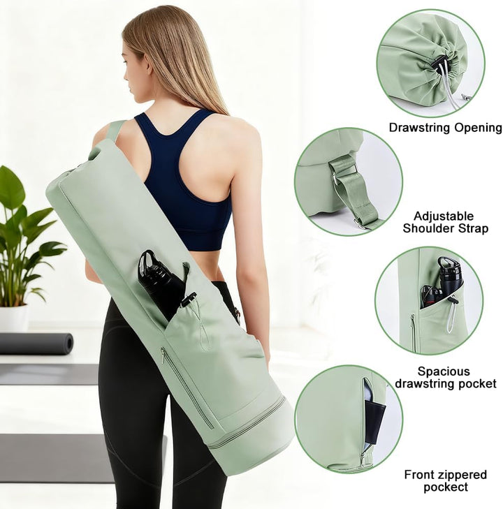 Yogatasche, Yogamatte Tasche mit Verstellbarem Schultergurt Yoga Tasche Gross mit Nassfach und Flasc
