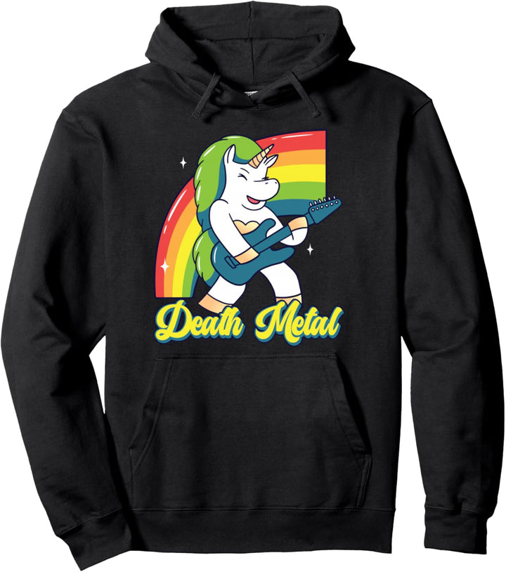 Death Metal Einhorn Für Heavy Metal & Rock Fans & Metalheads Pullover Hoodie