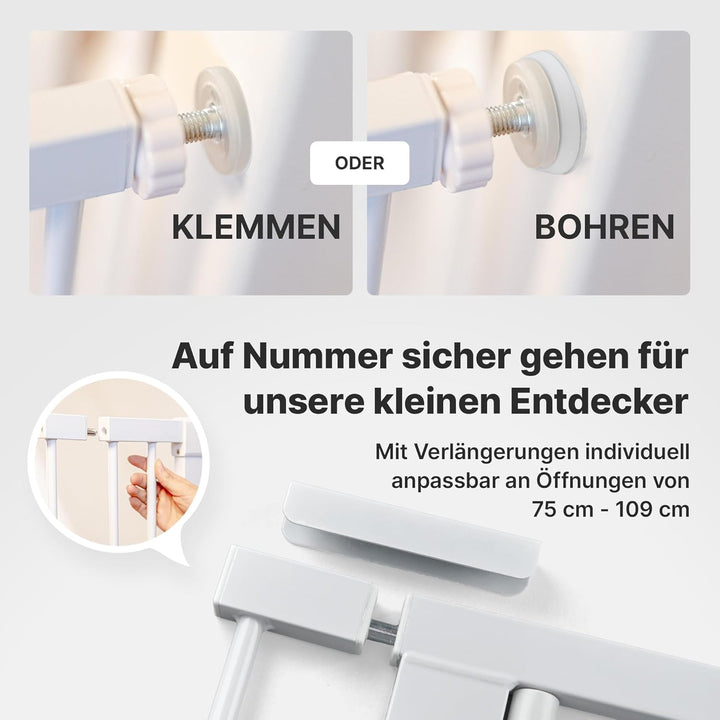 Treppenschutzgitter ohne Bohren GS-Zertifikat Türschutzgitter Türgitter Baby, Hunde, Kinder Kindersc