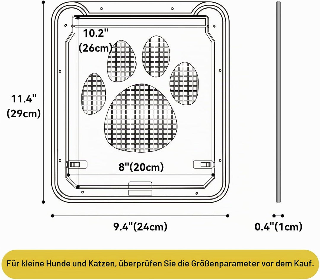 PETLESO Haustierklappe für Fliegengittertür Katzenklappe Fliegengitter mit Magnetverschluss Einfache