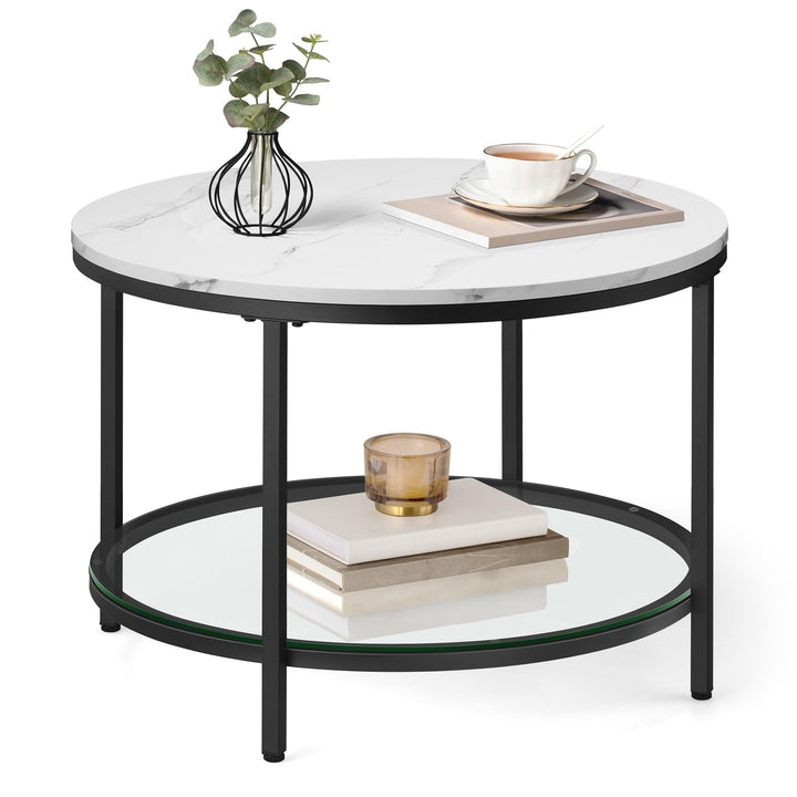 VASAGLE Couchtisch, Wohnzimmertisch, Sofatisch, für Wohnzimmer, mit Glasplatte, viel Stauraum, einfa
