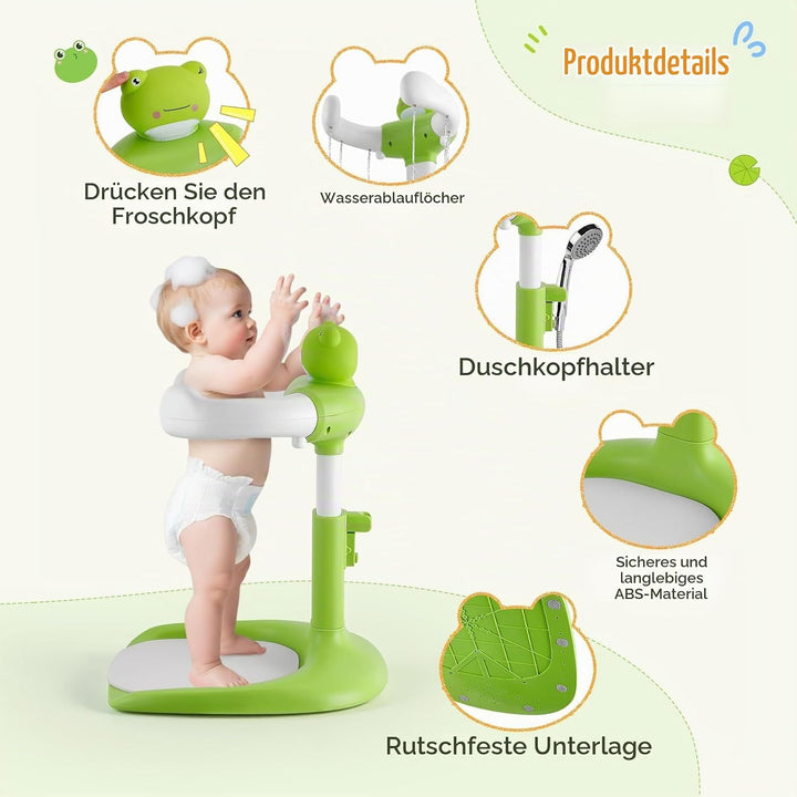 Baby Dusche Ständer,Baby Badewanne Stand mit rutschfester Basis, Duschhilfe Zum Stehen Für Babys,Dus