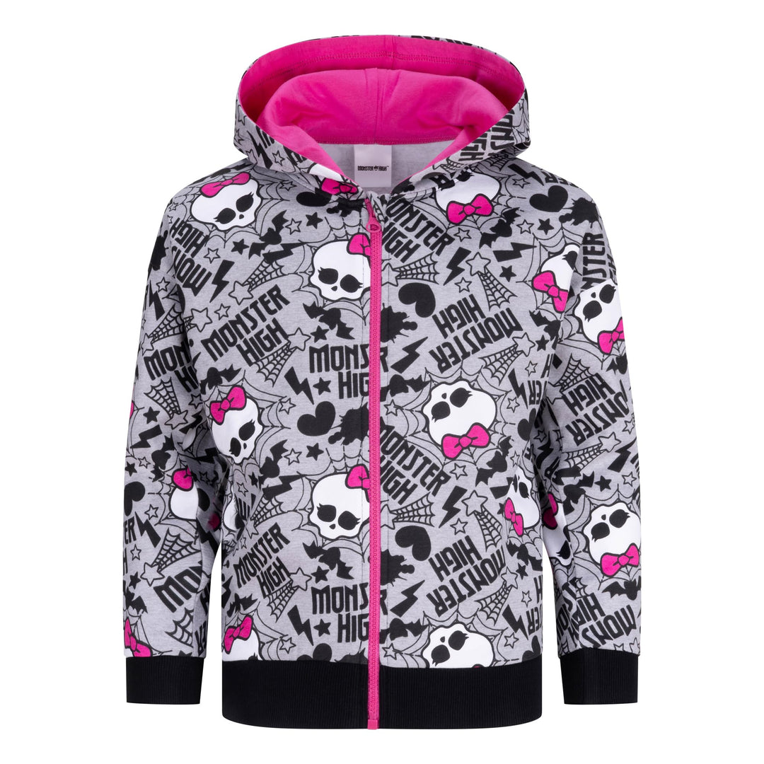 Mattel Monster High Kapuzenjacke mit Reissverschluss für Mädchen, Grau 9-10 Jahre Monster, 9-10 Jahr