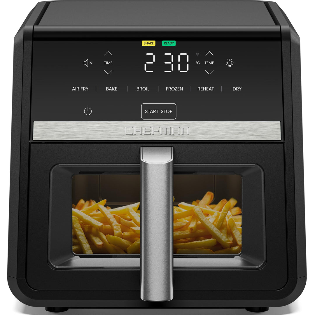 Chefman Heissluftfritteuse TurboFry, 8,5 l, 6-in-1-Hochleistungsgerät, 230 °C, XL-Korb mit Sichtfens